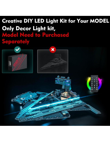 Kit de Luz LED LocoLee para LEGO 75394 Destructor Estelar
