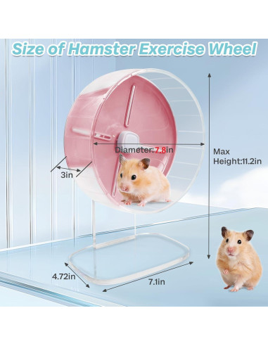 Rueda de Ejercicio para Hámster Kathson 20 cm Silenciosa Rosa