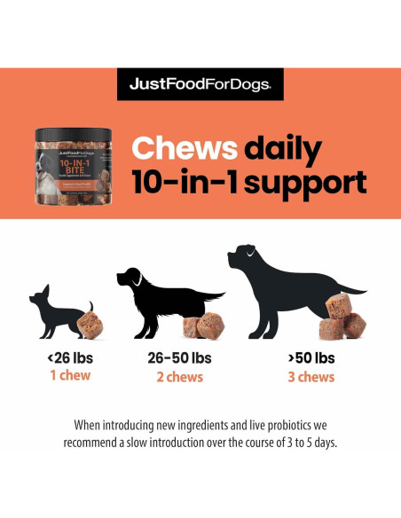 Suplemento Multifuncional 10-en-1 JustFoodForDogs 299g