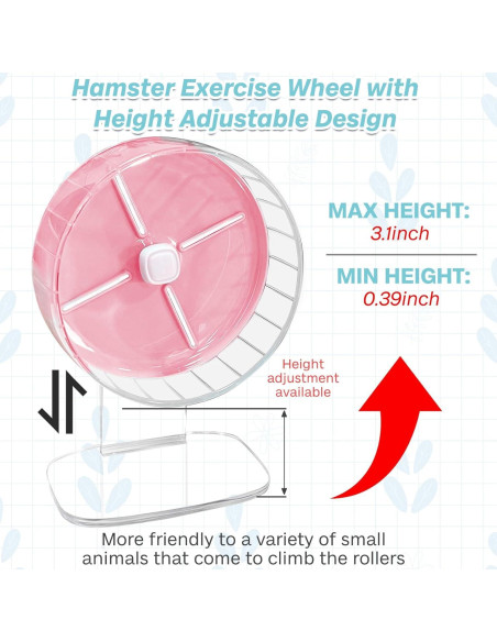 Rueda de Ejercicio para Hámster Kathson 20 cm Silenciosa Rosa