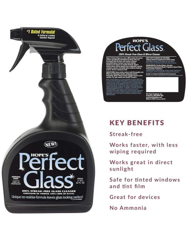 Limpiador de Vidrio Perfecto HOPE'S 946ml Sin Rayas y Amoníaco