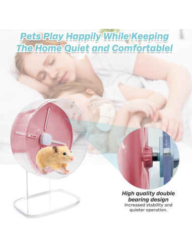 Rueda de Ejercicio para Hámster Kathson 20 cm Silenciosa Rosa