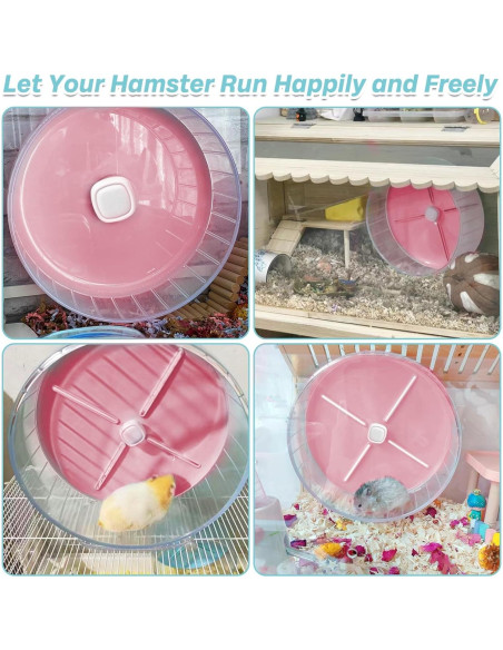 Rueda de Ejercicio para Hámster Kathson 20 cm Silenciosa Rosa