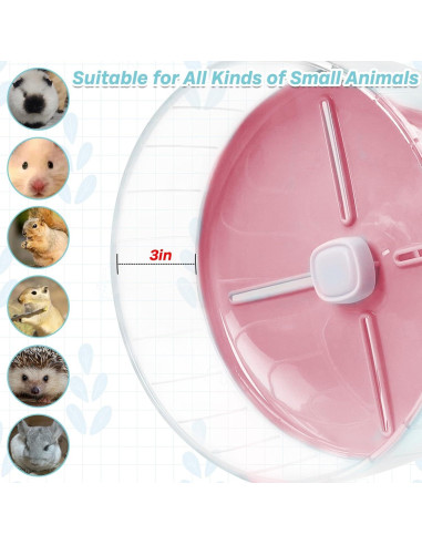 Rueda de Ejercicio para Hámster Kathson 20 cm Silenciosa Rosa