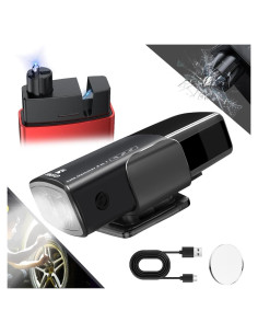 Rompe Cristales smosun 3 en 1 con Cortador de Cinturón y Linterna