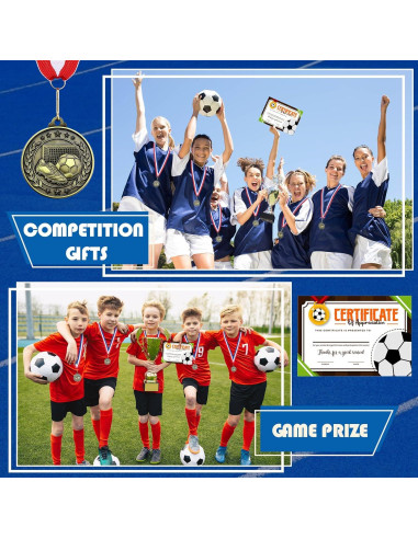 12 Medallas de Fútbol Loetere con Certificados y Cintas