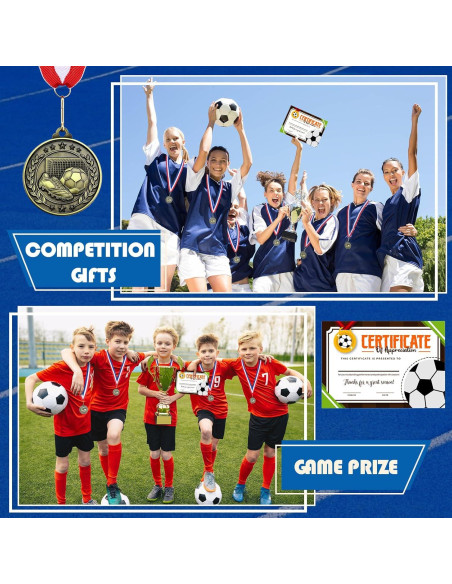 12 Medallas de Fútbol Loetere con Certificados y Cintas