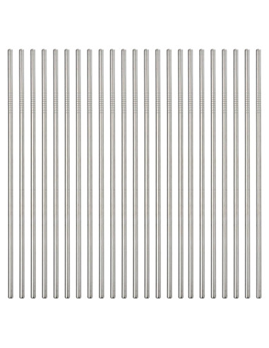 Popotes Metálicos Reutilizables NiceCaTeLe 24pcs 26.7cm Plateado