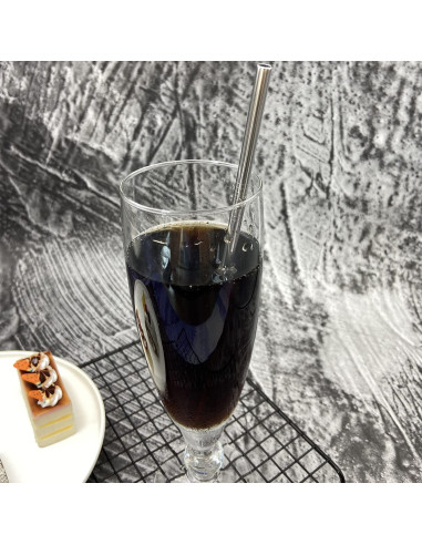 Popotes Metálicos Reutilizables NiceCaTeLe 24pcs 26.7cm Plateado