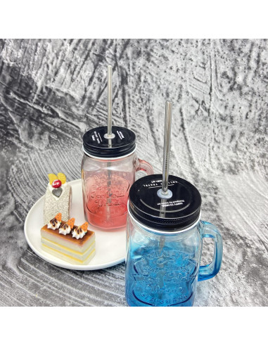 Popotes Metálicos Reutilizables NiceCaTeLe 24pcs 26.7cm Plateado