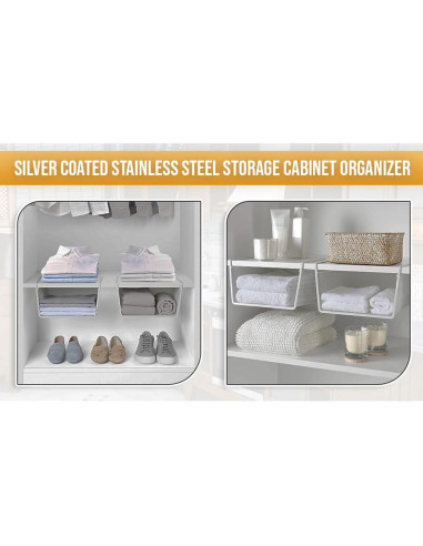 Canasta Bajo Estante YBM Home Acero Inoxidable 24x25x14 cm