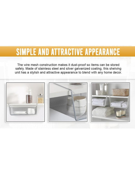 Canasta Bajo Estante YBM Home Acero Inoxidable 24x25x14 cm