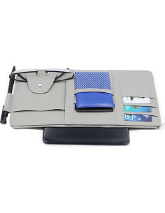 Organizador de Visera de Coche Tiardey Cuero Gris 29x15 cm 2