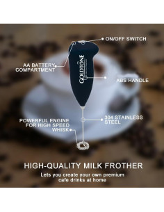 Batidor de Leche GoldTone GT - Espumador Ergonómico 90g 2