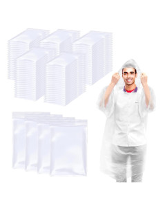 108 Ponchos de Lluvia Desechables Ayearparty Transparentes
