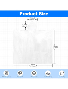 108 Ponchos de Lluvia Desechables Ayearparty Transparentes 2