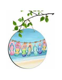 Cartel de Bienvenida de Madera Funnywall88 25.4 cm Azul