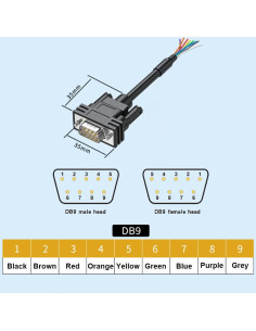 Cable de Extensión Serial RS-232 2m DB9 Hembra Jienk 2