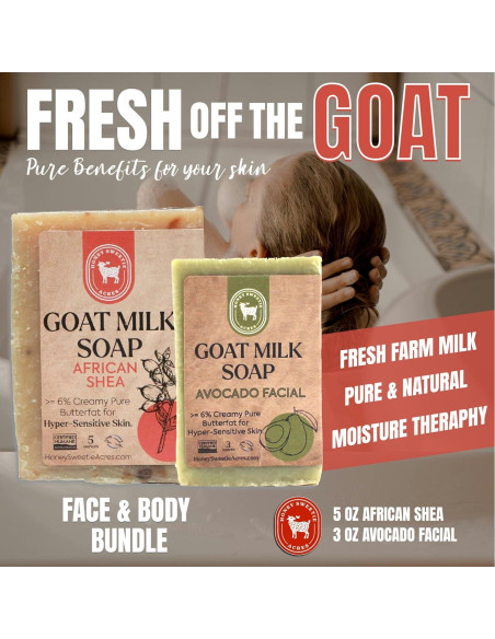 Jabón Facial y Corporal Honey Sweetie Acres - Aguacate y Leche de Cabra