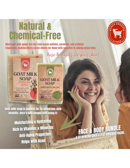 Jabón Facial y Corporal Honey Sweetie Acres - Aguacate y Leche de Cabra