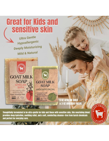 Jabón Facial y Corporal Honey Sweetie Acres - Aguacate y Leche de Cabra
