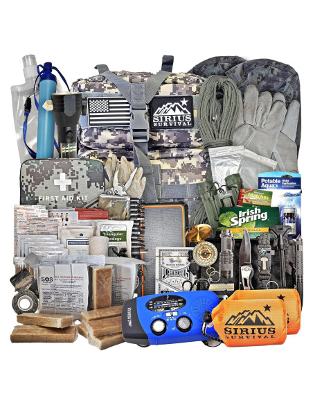 Mochila de Supervivencia Sirius Survival 50L - Kit de Emergencia 72 Horas