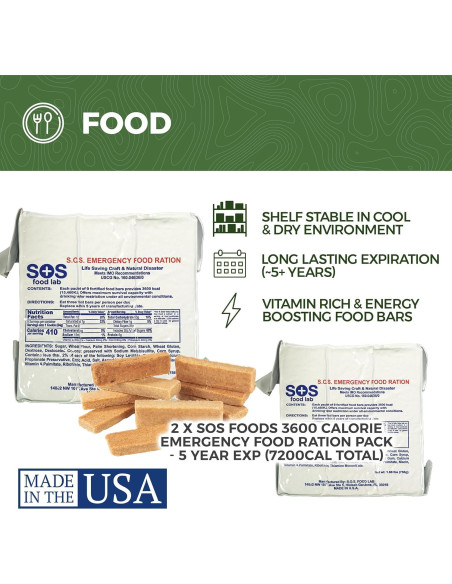 Mochila de Supervivencia Sirius Survival 50L - Kit de Emergencia 72 Horas