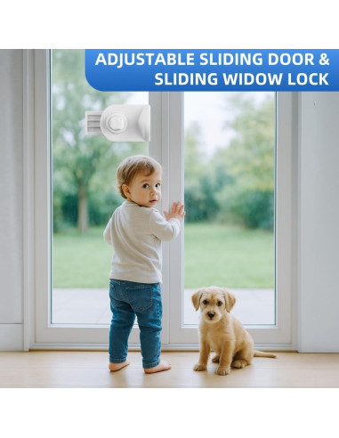 Cerradura Deslizante Ajustable PUGED para Puerta y Ventana Blanca