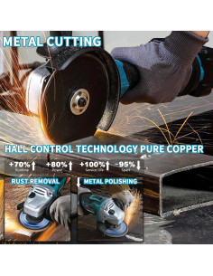 Molinete de Ángulo Inalámbrico JOVANT 20V 8500RPM 4" y 4-1/2" 2