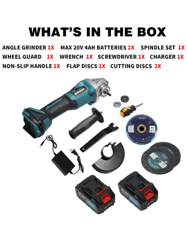 Molinete de Ángulo Inalámbrico JOVANT 20V 8500RPM 4" y 4-1/2"