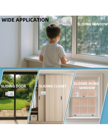 Cerradura Deslizante Ajustable PUGED para Puerta y Ventana Blanca