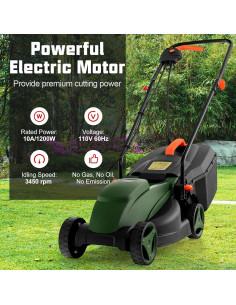 Cortadora de Césped Eléctrica Toolsempire 33 cm 10 A 25 L 2