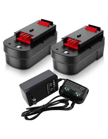 2 Baterías 4500mAh HPB18 y Cargador Black and Decker 18V
