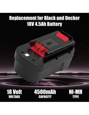 2 Baterías 4500mAh HPB18 y Cargador Black and Decker 18V