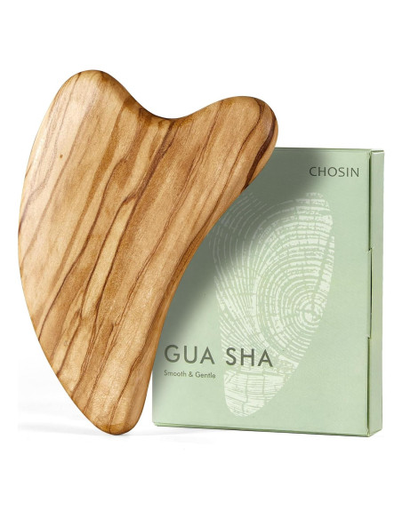 Gua Sha Facial CHOSIN de Madera de Olivo - Masaje Antienvejecimiento