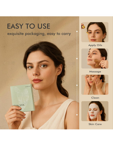 Gua Sha Facial CHOSIN de Madera de Olivo - Masaje Antienvejecimiento