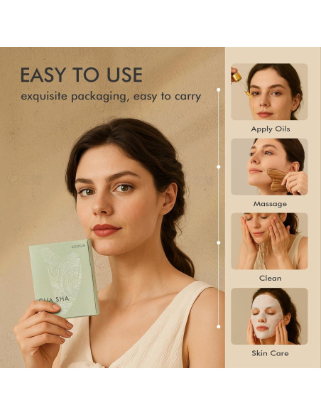 Gua Sha Facial CHOSIN de Madera de Olivo - Masaje Antienvejecimiento