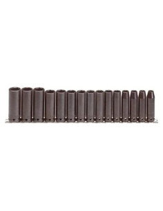 Juego de 15 Piezas Enchufe Impacto Profundo 1/2" Stanley Proto