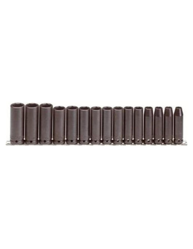 Juego de 15 Piezas Enchufe Impacto Profundo 1/2" Stanley Proto