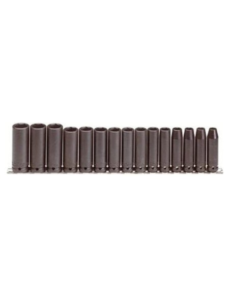 Juego de 15 Piezas Enchufe Impacto Profundo 1/2" Stanley Proto