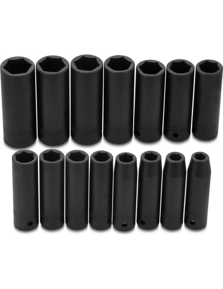 Juego de 15 Piezas Enchufe Impacto Profundo 1/2" Stanley Proto
