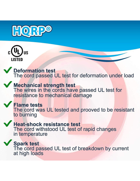 Cable de Alimentación AC HQRP 16 AWG 3.05m Compatible Makita