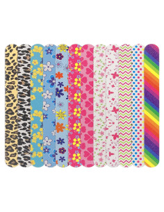 12 Limadoras de Uñas Doble Cara LNAUJS 100/180 Grit Coloridas