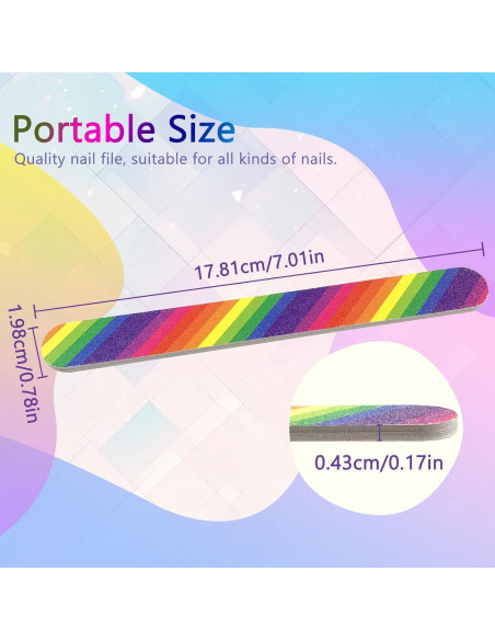 12 Limadoras de Uñas Doble Cara LNAUJS 100/180 Grit Coloridas