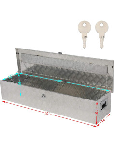 Caja de Herramientas de Aluminio MOTORHOT 127x36x25 cm Plata 2