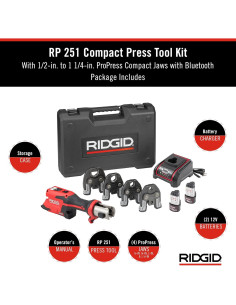 Herramienta de Prensado Compacta RIDGID RP 251 12V con Baterías 2