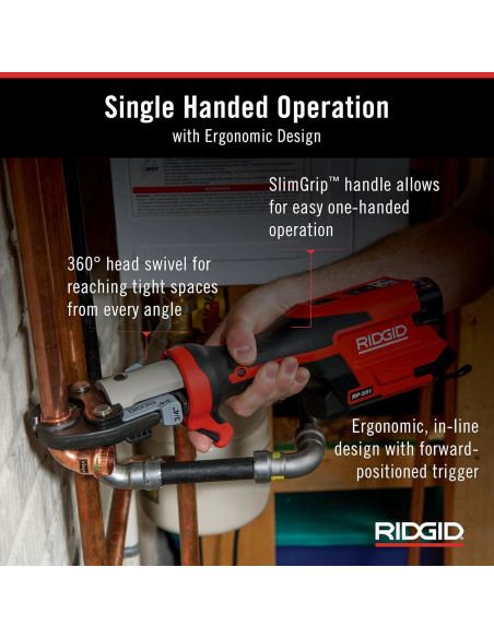 Herramienta de Prensado Compacta RIDGID RP 251 12V con Baterías