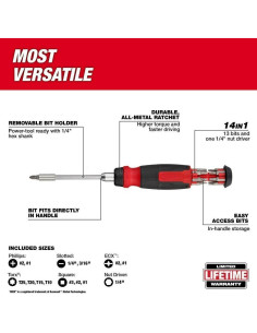 Destornillador Multi-Bit 14 en 1 YOMEETO 48-22-2903 con Carraca 2