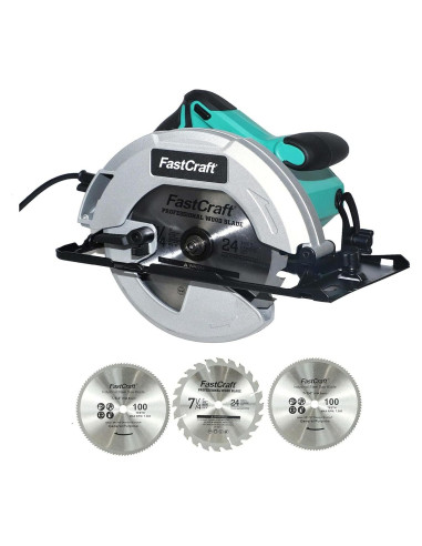 Sierra Circular Eléctrica FastCraft 13A 5800 RPM + 3 Cuchillas