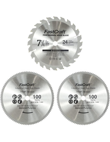 Sierra Circular Eléctrica FastCraft 13A 5800 RPM + 3 Cuchillas